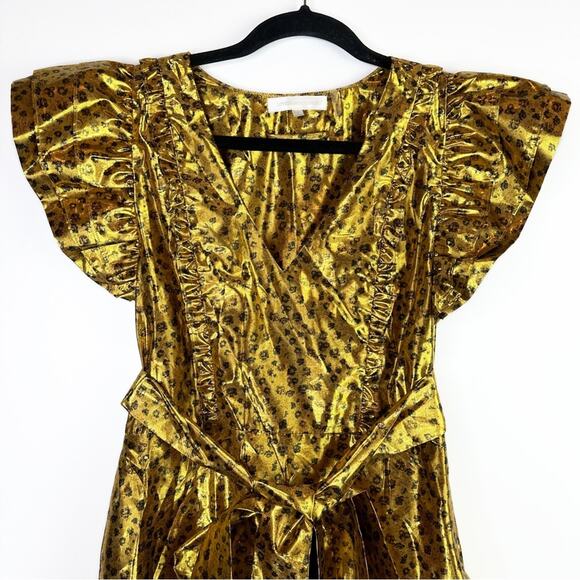 NWOT LoveShackFancy Zoya Gold Ditsy Floral Mini Dress. - Picture 5 of 15